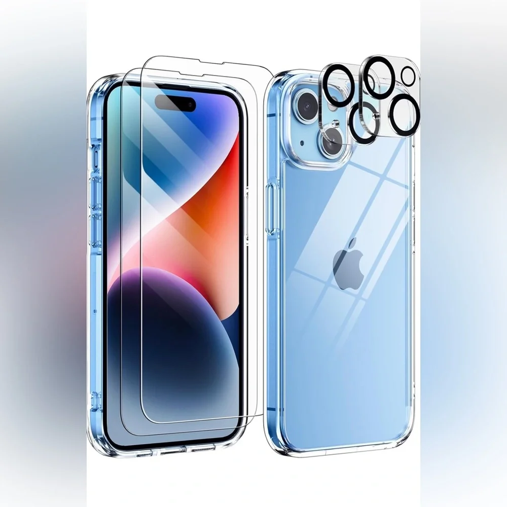 New! Unopened! 5 in 1 for iPhone 15 Case, with 2 Tempered Glass Screen Protector
